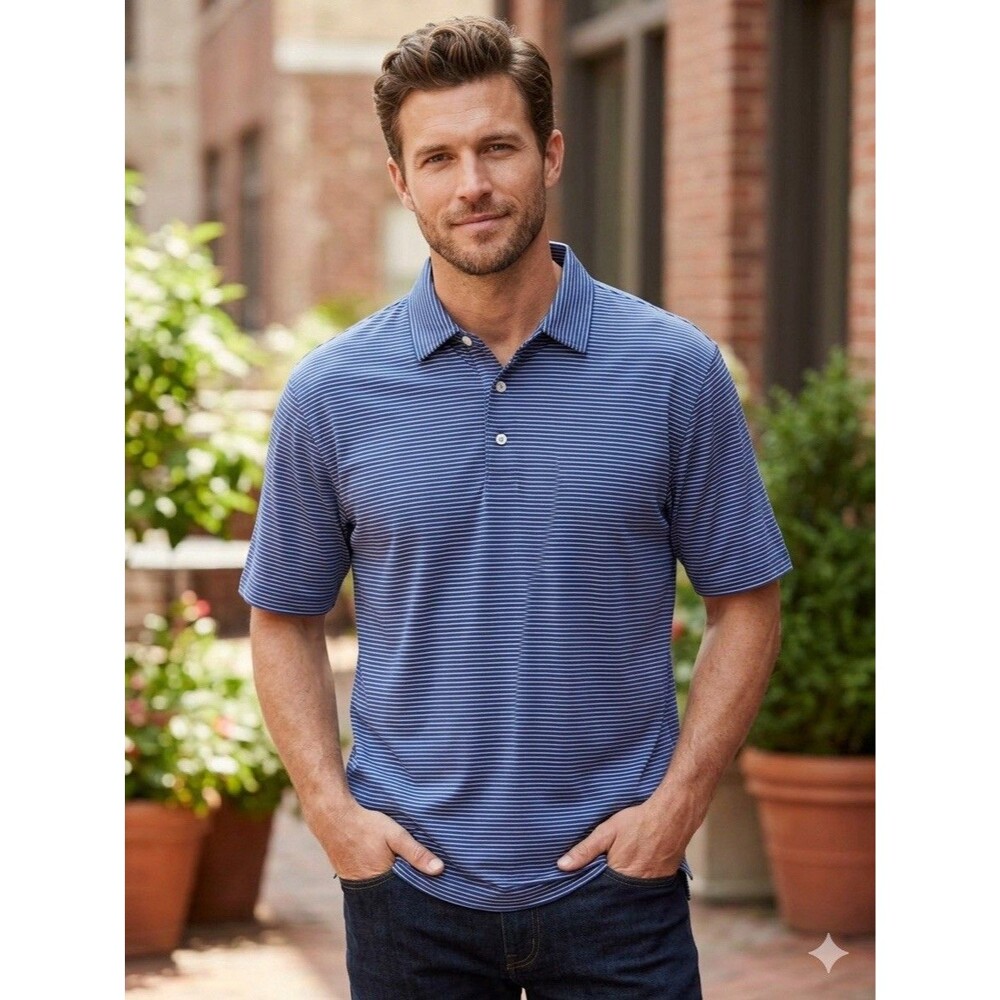 Brooks Brothers Men Blue Striped Shirt Size 2XL